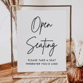 ミニマリストのオープンシーティングサイン、あなたの席を見つける ポスター