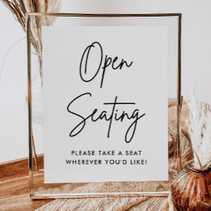 ミニマリストのオープンシーティングサイン、あなたの席を見つける ポスター