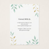 ミニマリストのカスタム葉イヤリング表示カード (裏面)