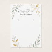 ミニマリストのカスタム葉イヤリング表示カード (正面)