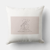 ミニマリストのカップルのラインアートピロー – Shoulに向かう クッション (裏面)