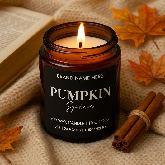 ミニマリストのカボチャのスパイス | カスタム黒 スクエアシール