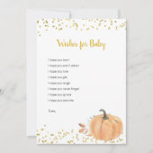 ミニマリストのカボチャフローラがベビー戦を願う 招待状 (正面)