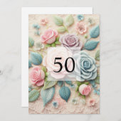 ミニマリストのカリグラフィーテキストの誕生日パーティー 招待状 (正面/裏面)