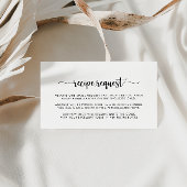 ミニマリストのカリグラフィー結婚式のレシピ依頼カード エンクロージャーカード