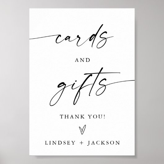 ミニマリストのカードとギフトのサイン、5x7モダンのサイン ポスター (正面)