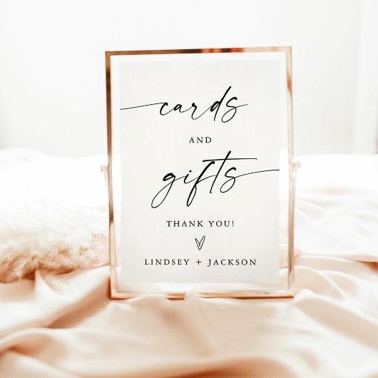 ミニマリストのカードとギフトのサイン、5x7モダンのサイン ポスター