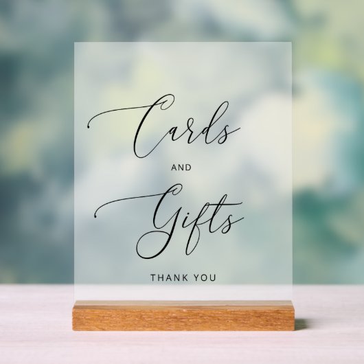 ミニマリストのカードとギフトは曇った アクリルサイン (ニュートラル)