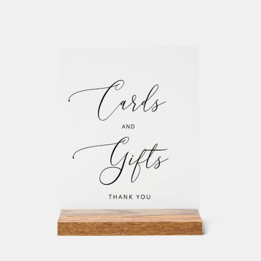 ミニマリストのカードとギフトは曇った アクリルサイン (正面)