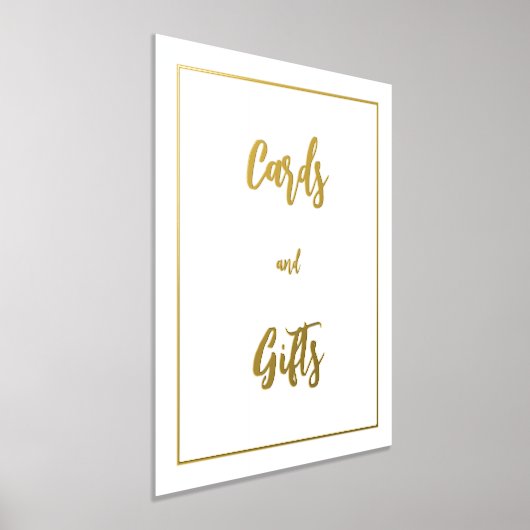 ミニマリストのカードと白のギフト 箔ポスター (レイダウン)