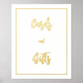 ミニマリストのカードと白のギフト 箔ポスター (正面)