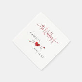 ミニマリストのキューピッド矢印ハートフローラバジェット結婚ズ スタンダードカクテルナプキン (角)