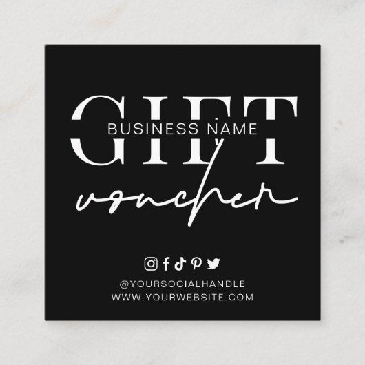 ミニマリストのギフト証明書のロモダンゴ スクエア名刺 (正面)
