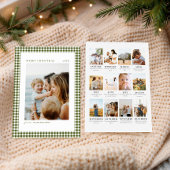 ミニマリストのギンガムのクリスマス年のレビュー写真 シーズンカード