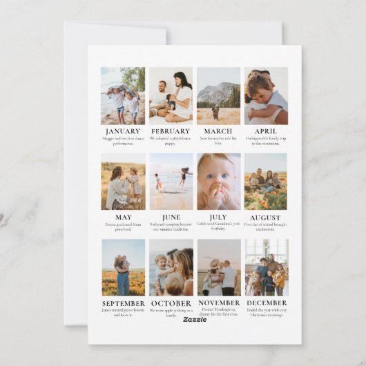 ミニマリストのギンガムのクリスマス年のレビュー写真 シーズンカード (裏面)