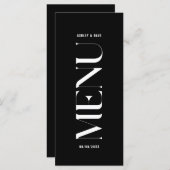 ミニマリストのクライ結婚ブラックのメニュー メニュー (正面/裏面)