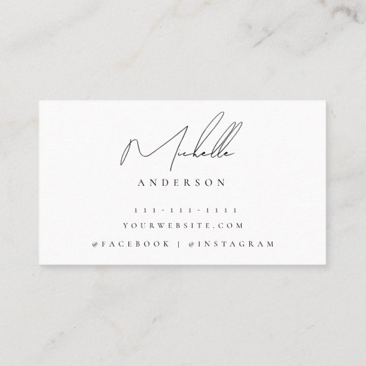 ミニマリストのクラススクリプト名刺 名刺 (裏面)