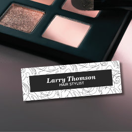 ミニマリストのクラス白黒抽象芸術パターン 名札