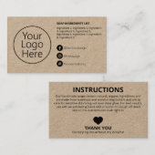 ミニマリストのクラフト原料指示ロゴ 名刺 (正面/裏面)