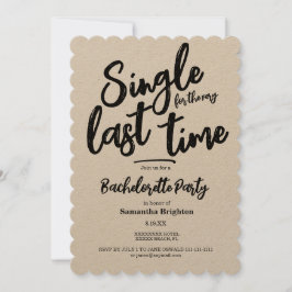 ミニマリストのクラフト紙バチェロレッテパーティー招待状 招待状