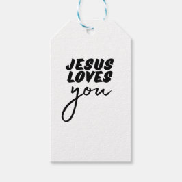 ミニマリストのクリスチャン向け励ましメッセージ 'Jesus Loves You' ギフトタグ