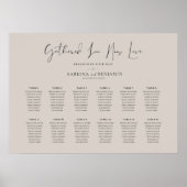 ミニマリストのクリスチャン結婚式座席表 ポスター (正面)