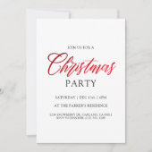 ミニマリストのクリスマスエレガントパーティー 招待状 (正面)