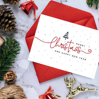 ミニマリストのクリスマスカード：モダンホリデーSimplici シーズンカード