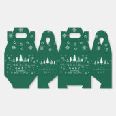 ミニマリストのクリスマスグリーン赤ちゃんシャワー フェイバーボックス (見開き)