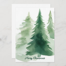 ミニマリストのクリスマスツリーズウォーター企業のカラー シーズンカード