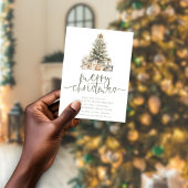 ミニマリストのクリスマスツリー セージスクリプトパーティ 招待状