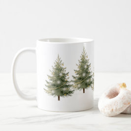 ミニマリストのクリスマスツリー デザイン コーヒーマグカップ