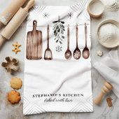 ミニマリストのクリスマスツリー パーソナライズド クリスマス キッチンタオル