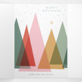 ミニマリストのクリスマスツリー 三つ折りクリスマスカード (内部中)
