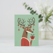 ミニマリストのクリスマストインデナーギフト現在の休日 シーズンポストカード (スタンド正面)