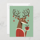 ミニマリストのクリスマストインデナーギフト現在の休日 シーズンポストカード (正面/裏面)