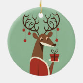 ミニマリストのクリスマストインデナーギフト現在の休日 セラミックオーナメント (裏面)