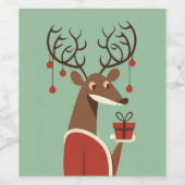 ミニマリストのクリスマストインデナーギフト現在の休日 ワインラベル (シングルラベル)