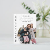 ミニマリストのクリスマスファミリーバイブル聖句フォトカード ポストカード (スタンド正面)