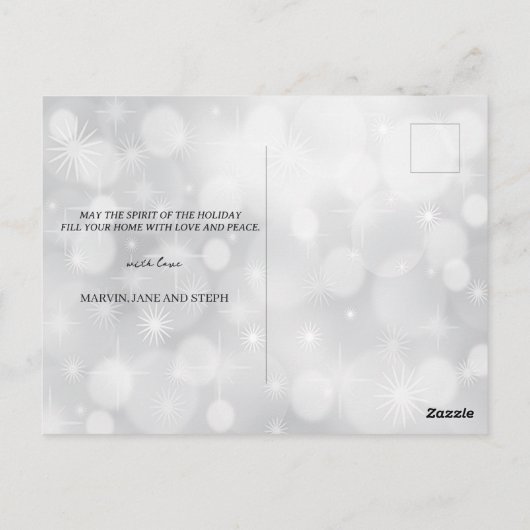 ミニマリストのクリスマスファミリーバイブル聖句フォトカード ポストカード (裏面)