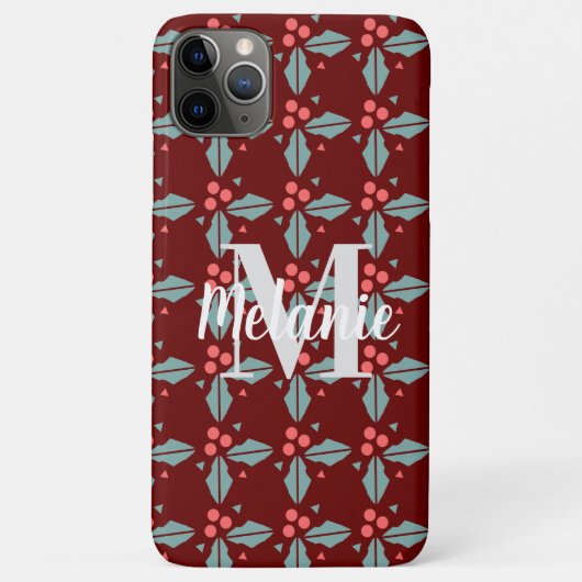 ミニマリストのクリスマスベリーの枝デザイン Case-Mate iPhoneケース (裏面)