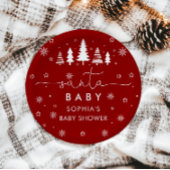 ミニマリストのクリスマスレッドサンタベビーシャワー ペーパープレート