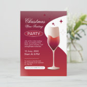 ミニマリストのクリスマスワインテイスティング招待状 招待状 (スタンド正面)