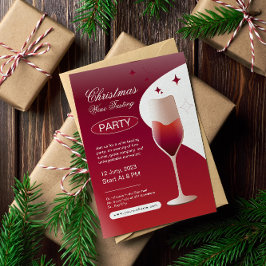 ミニマリストのクリスマスワインテイスティング招待状 招待状