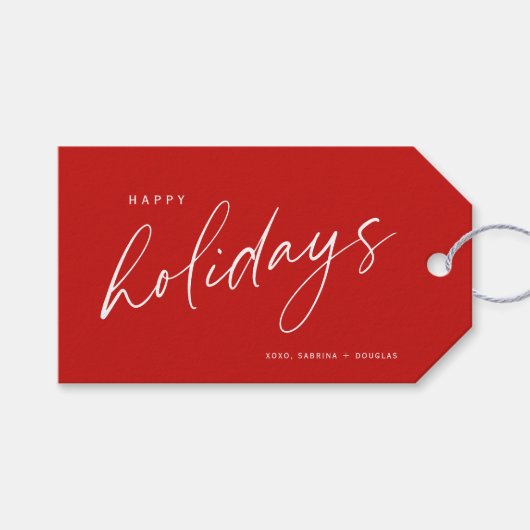 ミニマリストのクリスマス書道ギフトラベル ギフトタグ (正面(横))