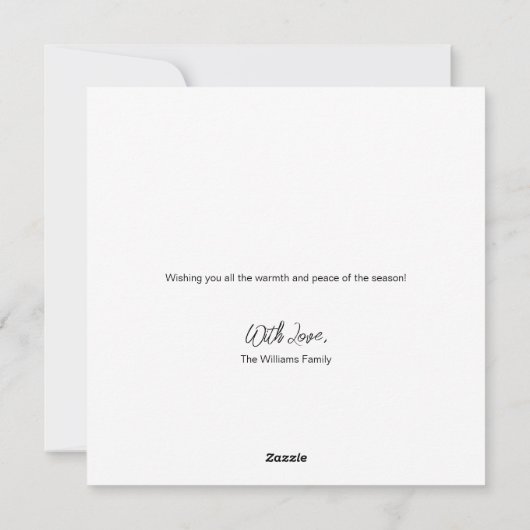 ミニマリストのクリスマス ホリデー 森の緑豊かな木々 シーズンカード (裏面)