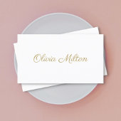 ミニマリストのクリーンなホワイトゴールデンネットワーキング 名刺