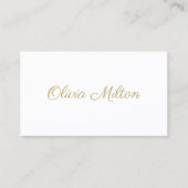 ミニマリストのクリーンなホワイトゴールデンネットワーキング 名刺 (正面)