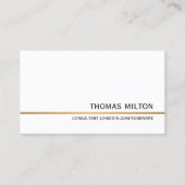 ミニマリストのクリーン・ホワイトフェイク金ゴールド・ライン・コンサルタント 名刺 (正面)