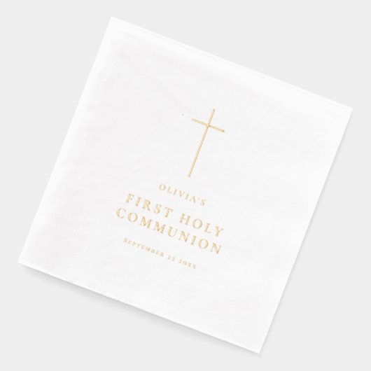 ミニマリストのクロス第1聖餐式 箔ナプキン (左)